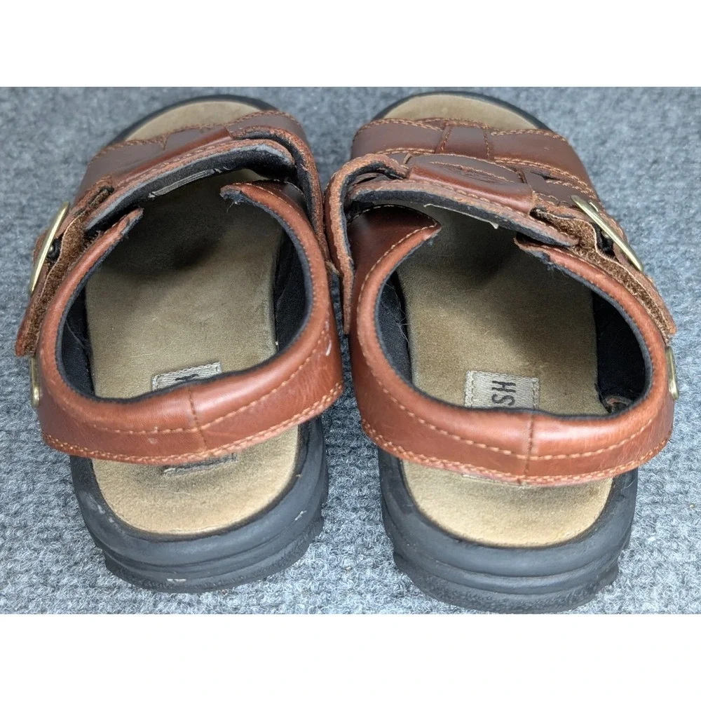 Oshkosh B'gosh Toddler Leather Tommy Sandals Size 10M‎ Brown Hook & Loop Buckle